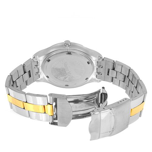 *MARCO MAX*GENUINE CRYSTAL MENZ 2-TONE DRESS WATCH